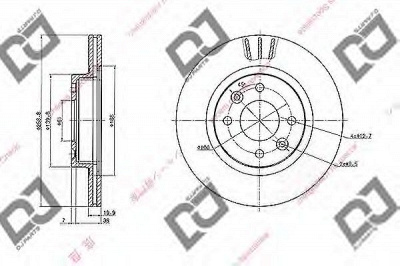 DJ PARTS bd1872 -  Тормозной диск